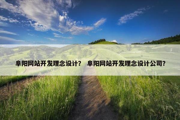 阜阳网站开发理念设计？ 阜阳网站开发理念设计公司？