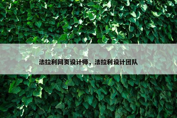 法拉利网页设计师，法拉利设计团队