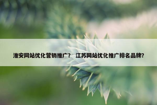 淮安网站优化营销推广？ 江苏网站优化推广排名品牌？