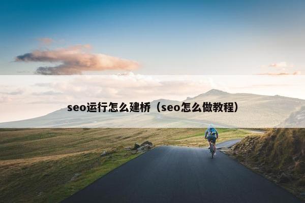 seo运行怎么建桥（seo怎么做教程）