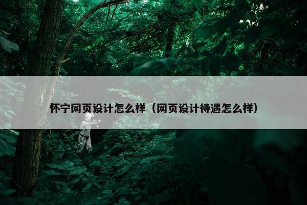 怀宁网页设计怎么样（网页设计待遇怎么样）