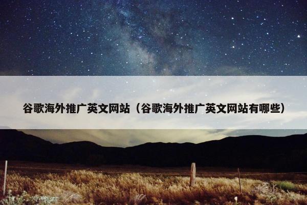 谷歌海外推广英文网站（谷歌海外推广英文网站有哪些）