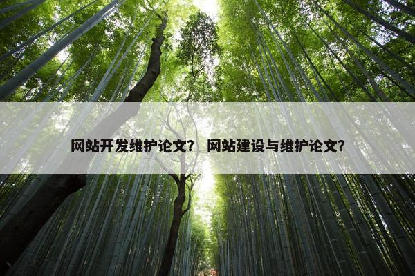 网站开发维护论文？ 网站建设与维护论文？