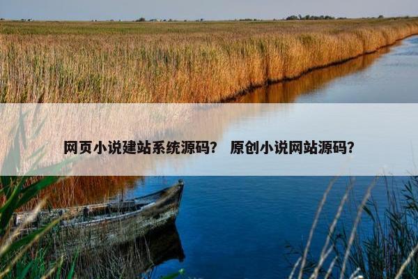 网页小说建站系统源码？ 原创小说网站源码？