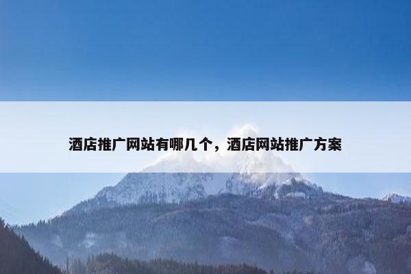 酒店推广网站有哪几个，酒店网站推广方案