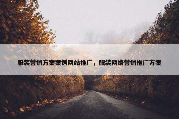 服装营销方案案例网站推广，服装网络营销推广方案