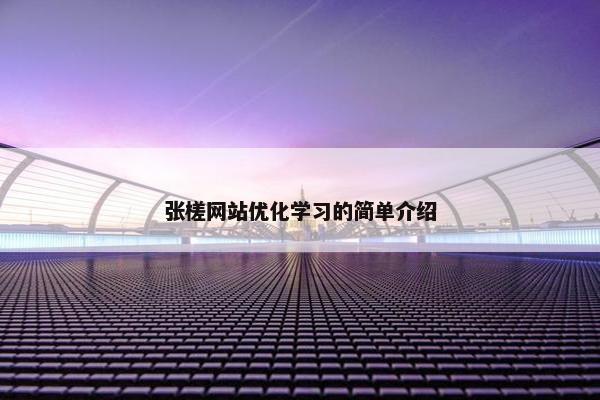 张槎网站优化学习的简单介绍