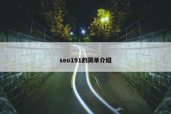 seo191的简单介绍