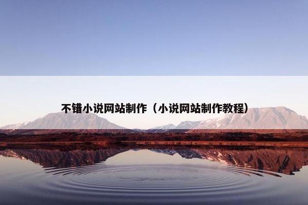 不错小说网站制作（小说网站制作教程）