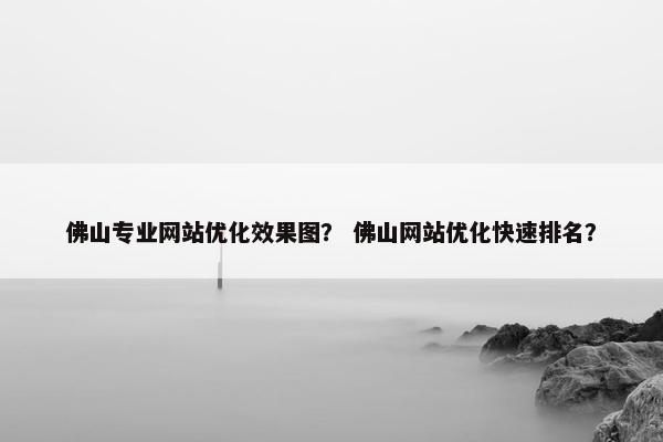 佛山专业网站优化效果图？ 佛山网站优化快速排名？