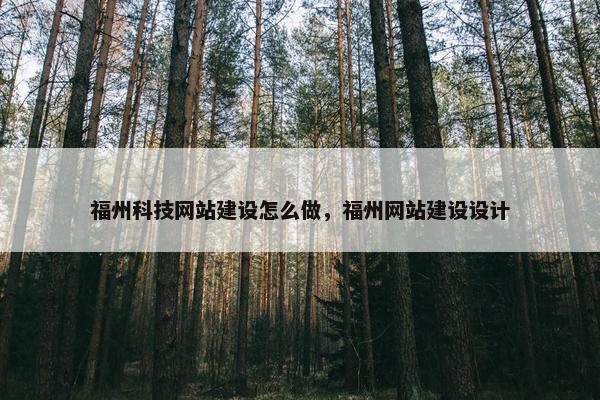 福州科技网站建设怎么做，福州网站建设设计