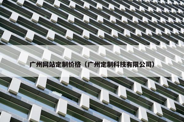 广州网站定制价格（广州定制科技有限公司）